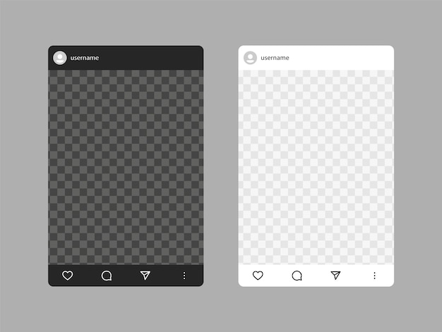 Instagram mockup postsjabloon voor sociale media-interface app netwerkplatform fotolijst