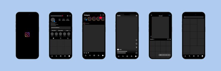 Instagram mockup social media post Instagram mockup Social network interface template app screen on Iphone smartphone