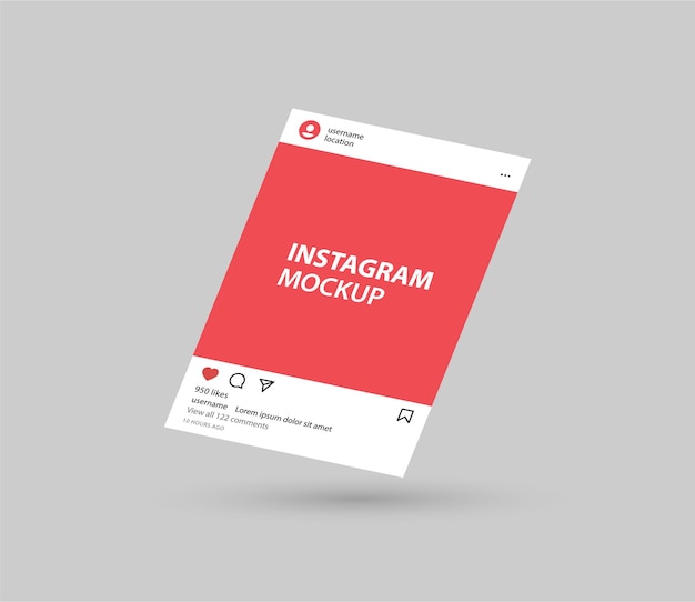 instagramのモックアップ ソーシャルメディアの投稿テンプレート instagramのフィード投稿 3dでフレームをモックアップ