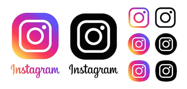 Vector instagram nieuw logo en pictogram gedrukt op wit papier voor sociale media, pos-sjabloon, banner.