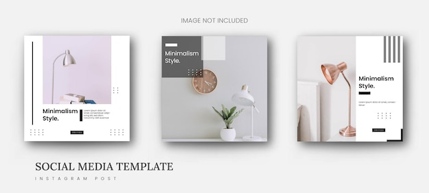 Vector instagram post banner furniture minimalist template