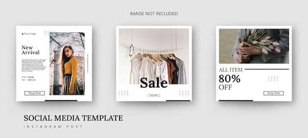 Modello di moda minimalista per banner post di instagram