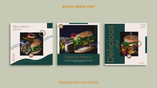 Vector instagram post design food