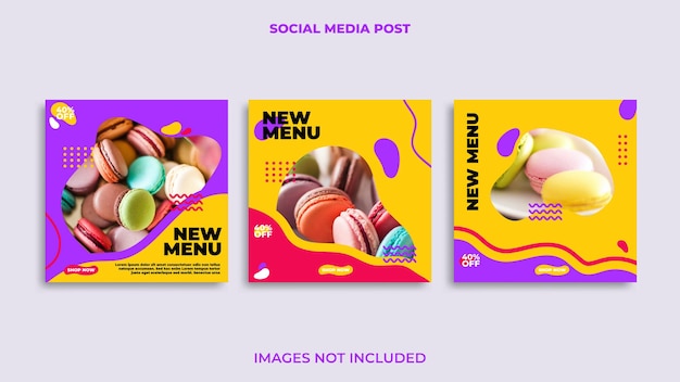 Vector instagram post design food