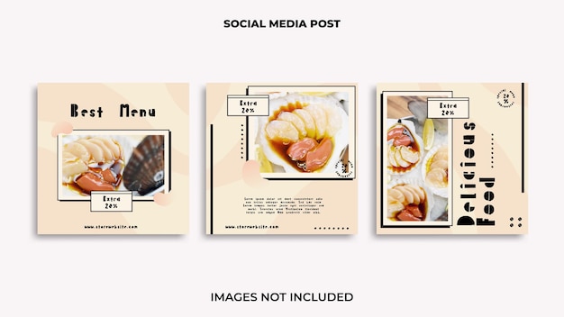 Cibo di design per post di instagram