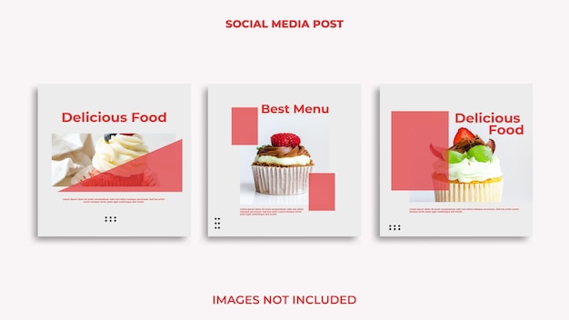 Cibo di design per post di instagram