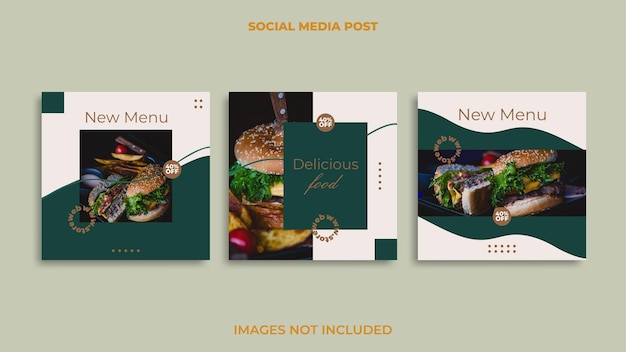 Vector instagram post design food