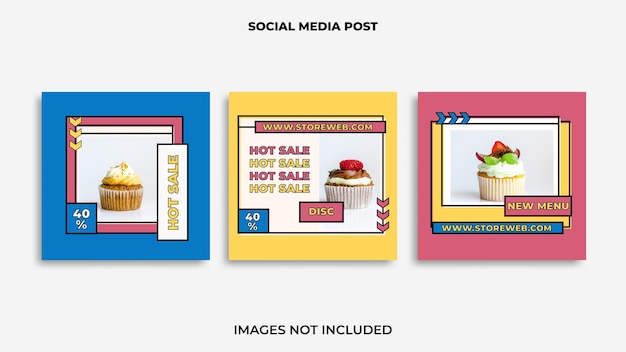 Cibo di design per post di instagram