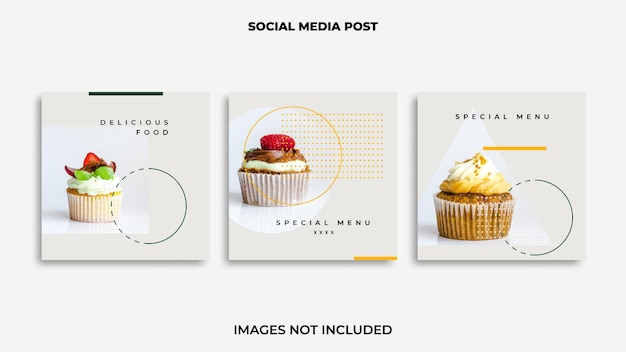 Vector instagram post design food