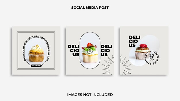 Vector instagram post design food