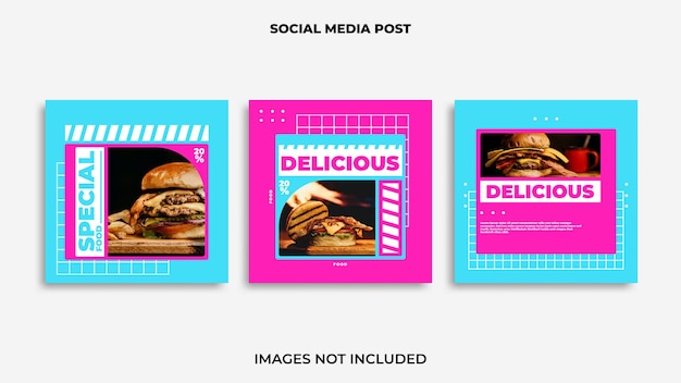 Cibo di design per post di instagram