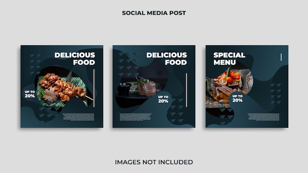 Vector instagram post design food
