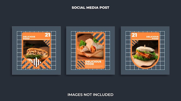 Vector instagram post design food