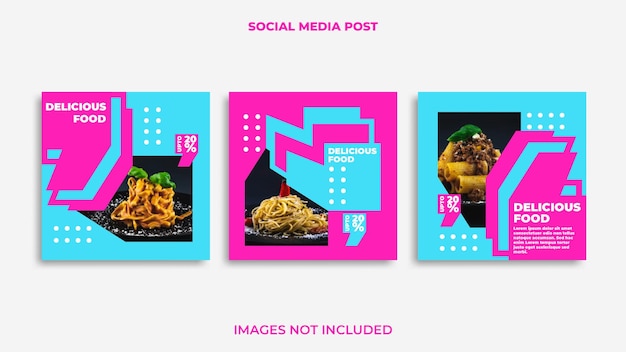 Vettore cibo di design per post di instagram