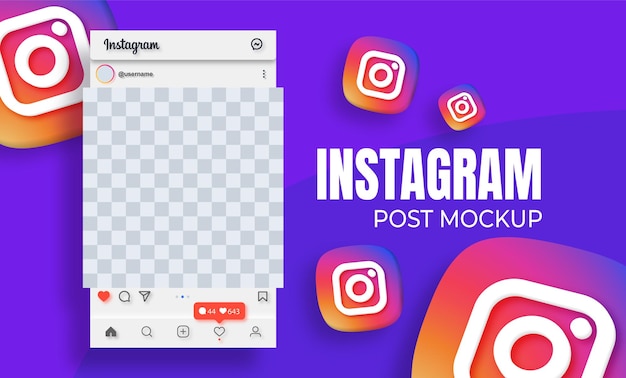 Vector instagram post design mockup vector template