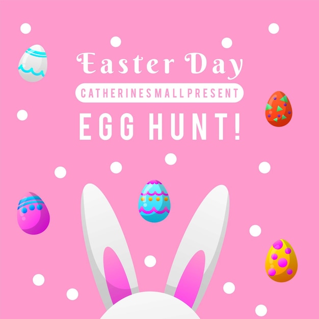 Instagram Post Feed Creative Easter Egg Hunt Design Template