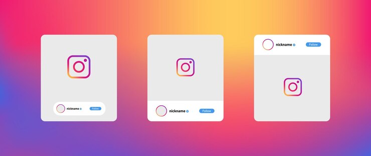 Instagram post Flat color instagram mockup Vector editorial illustration
