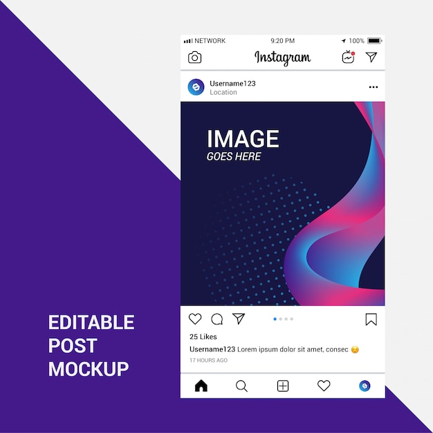 Vector instagram post mockup