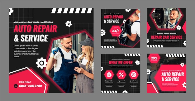 Instagram post repair shop template