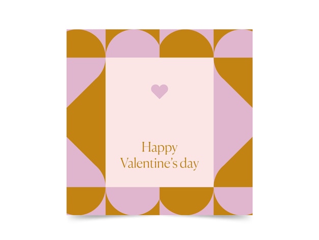 Vector instagram post saint valentine's day big heart pattern layout