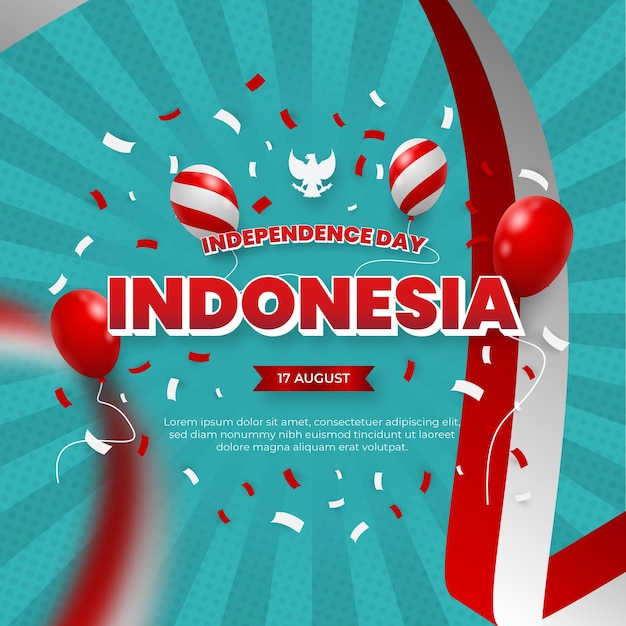 Instagram Post Square Banner Independence Day Indonesia Celebration