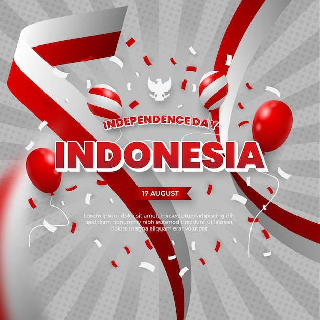 Instagram Post Square Banner Independence Day Indonesia Celebration