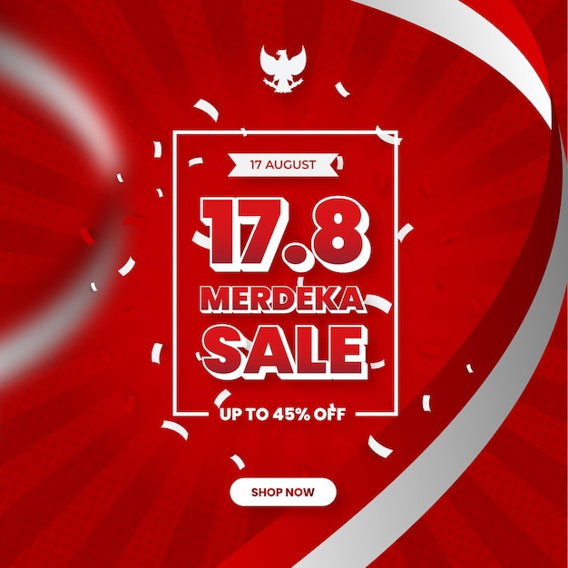 Instagram post square banner sale indonesian independence day celebration