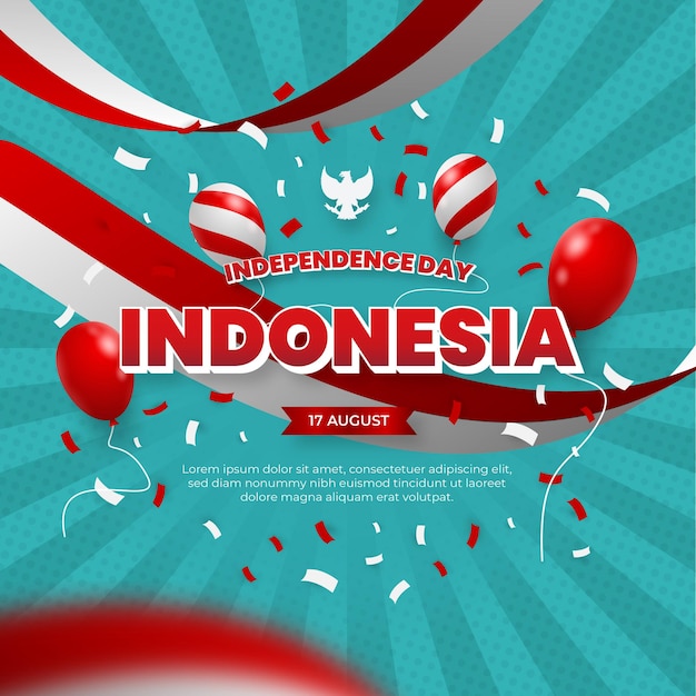 Instagram Post Square Banner Viering van de Onafhankelijkheidsdag van Indonesië