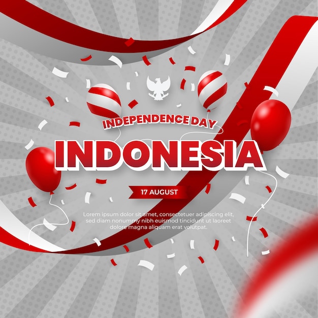 Instagram Post Square Banner Viering van de Onafhankelijkheidsdag van Indonesië