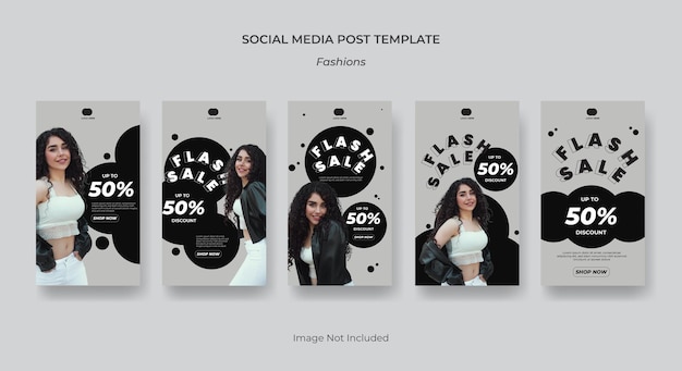 Premium Vector | Instagram post stories collection for fashion