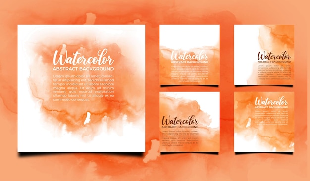 Instagram post template abstract watercolor background