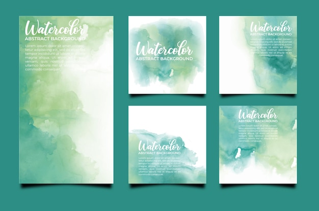 Instagram post template abstract watercolor background