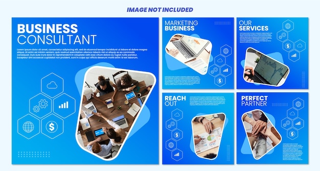 Vector instagram post template of business consultant with attractive colors