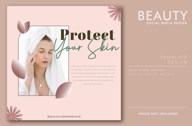 Vector instagram post template design for skin care tips