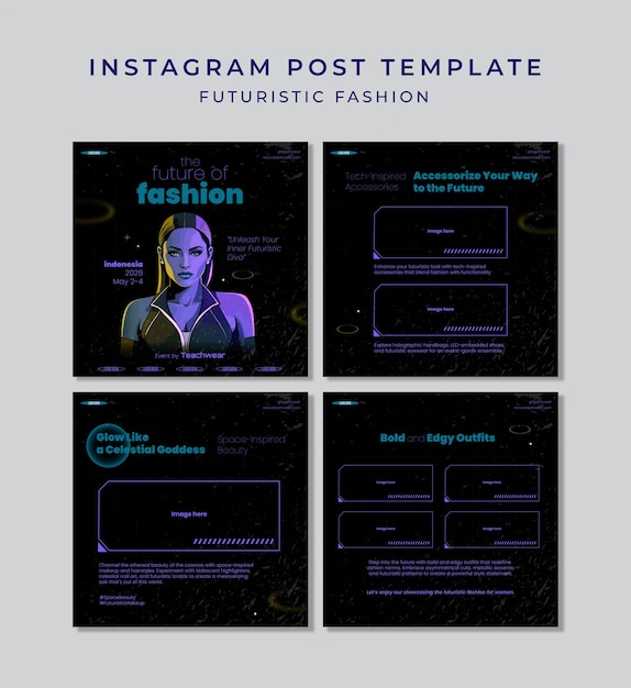 Instagram Post Template Futuristic Fashion