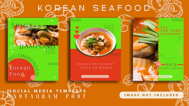 Instagram Post template for Korean Seafood