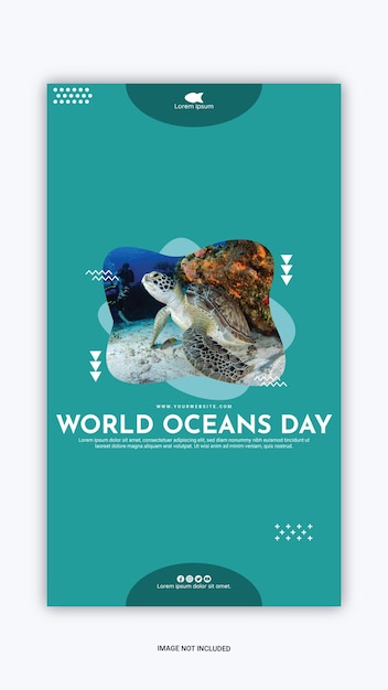 Instagram post wereld oceanen dag sjabloon