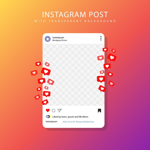 Пост в Instagram с прозрачным фоном