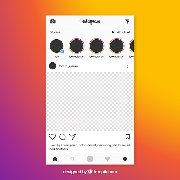 Post instagram con sfondo trasparente