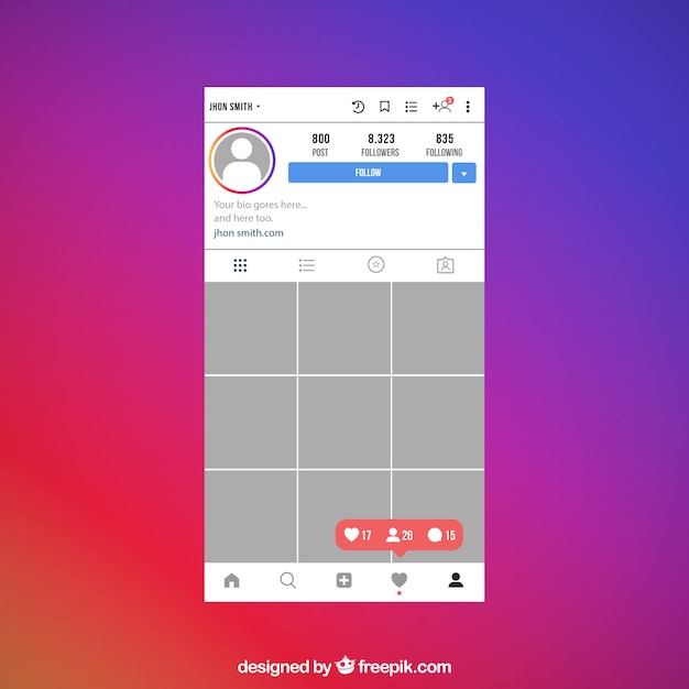 Post instagram con sfondo trasparente