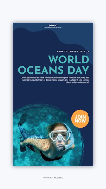 Instagram post world oceans day template