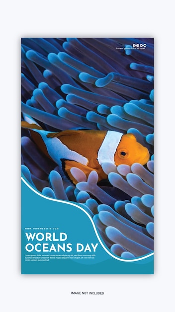 Instagram post world oceans day template