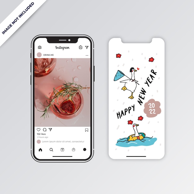 Progettazione di social media da cartolina di instagram