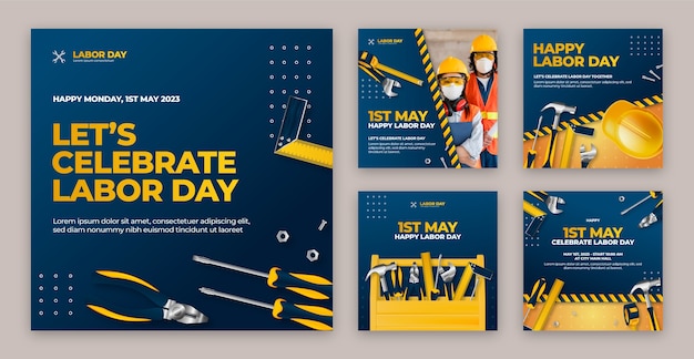 instagram posts collection for 1st may labor day celebration