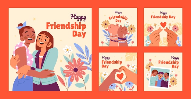 Instagram posts collection for friendship day celebration