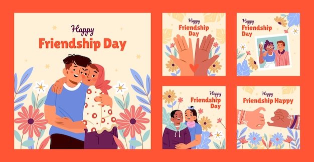Instagram posts collection for friendship day celebration