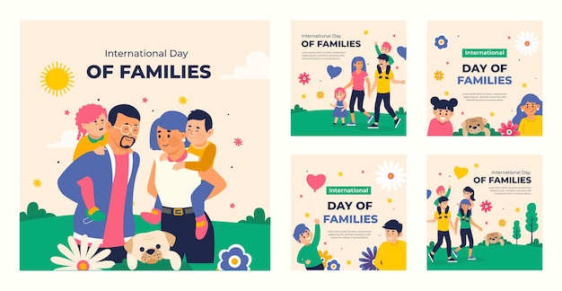 Instagram posts collection for international day of families celebration