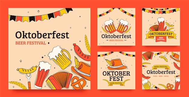 instagram posts collection for oktoberfest beer festival celebration