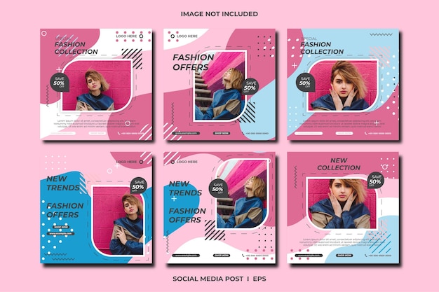 Instagram posts collection for online fashion sale