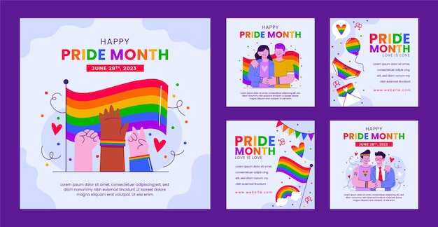 Instagram posts collection for pride month celebration